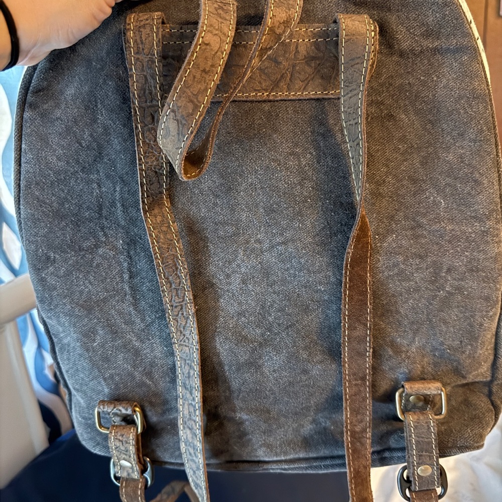 Brown And Teal Patterned Backpack Myra - image 3